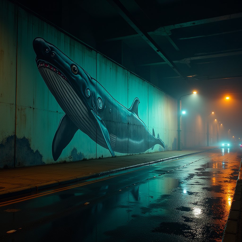 Whale of the Underpass - Street Art AI stock