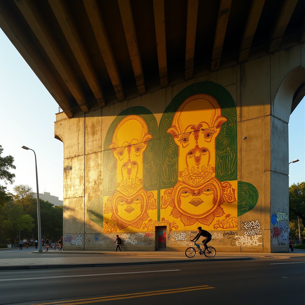 Giants of the Underpass - Street Art AI stock