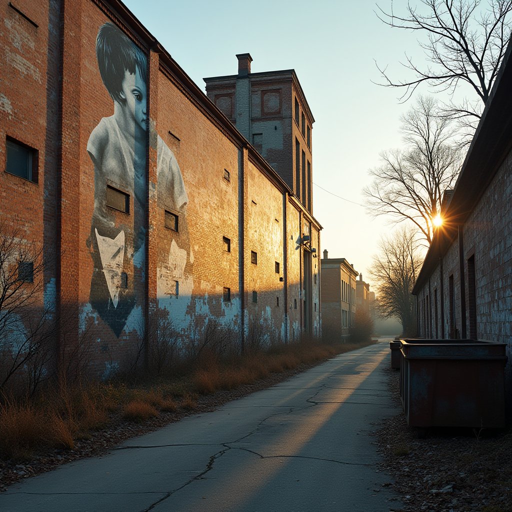 Echoes of Paper and Stone - Street Art AI stock