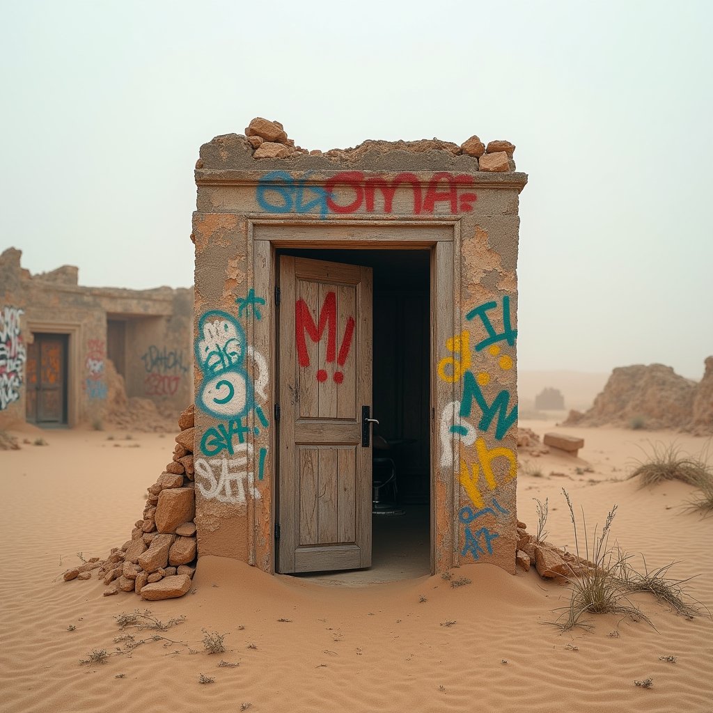 Painted Portal to Nowhere - Street Art AI stock
