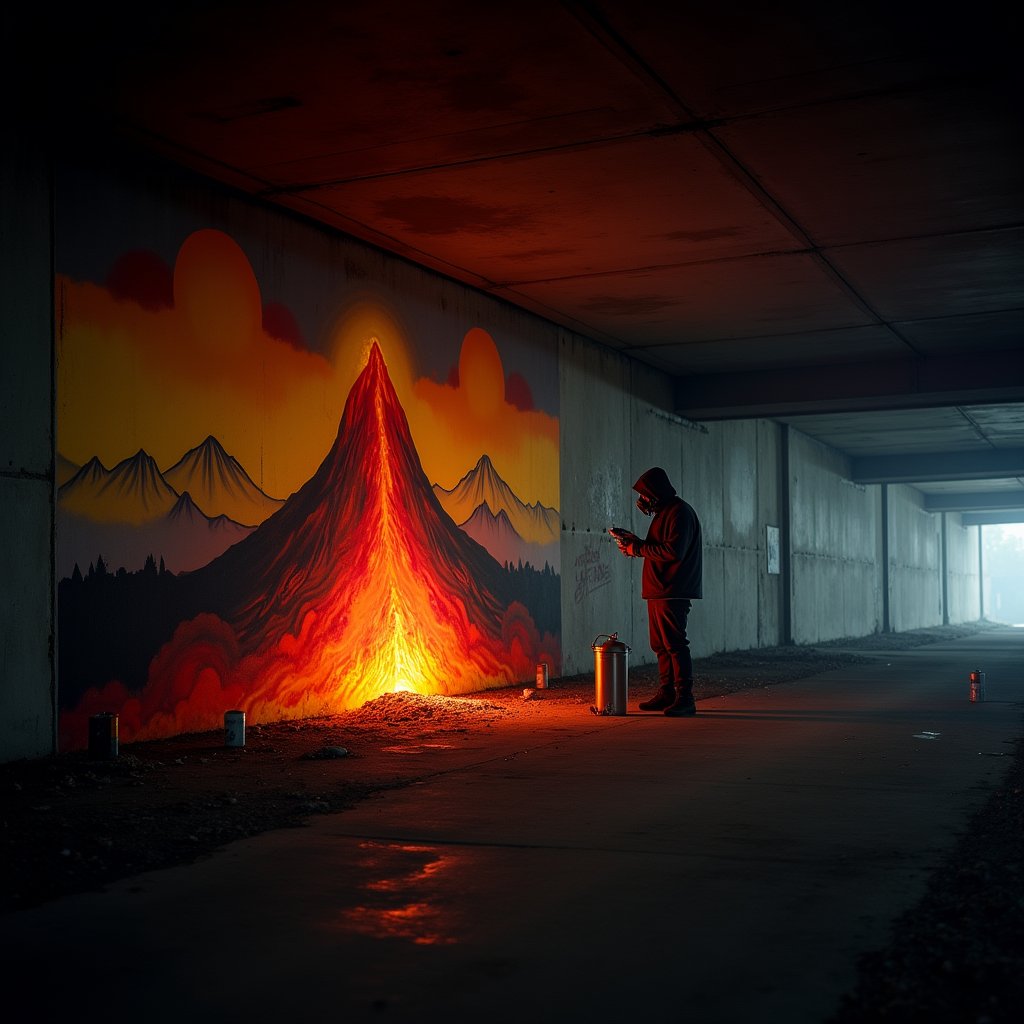 Molten Spray Over Concrete