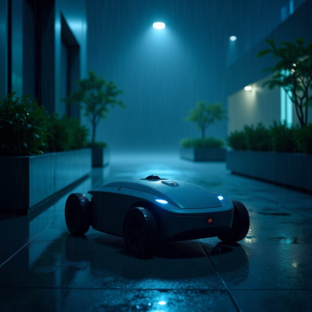 Rain Sensor Glow in Storm Lab - Technology & Gadgets AI stock