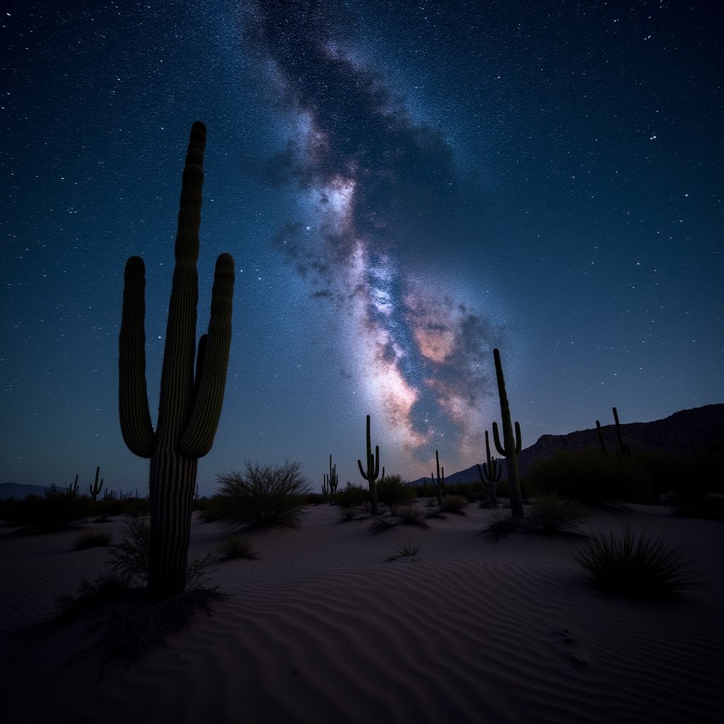 Cosmic Desert Waltz - Timelapse AI stock