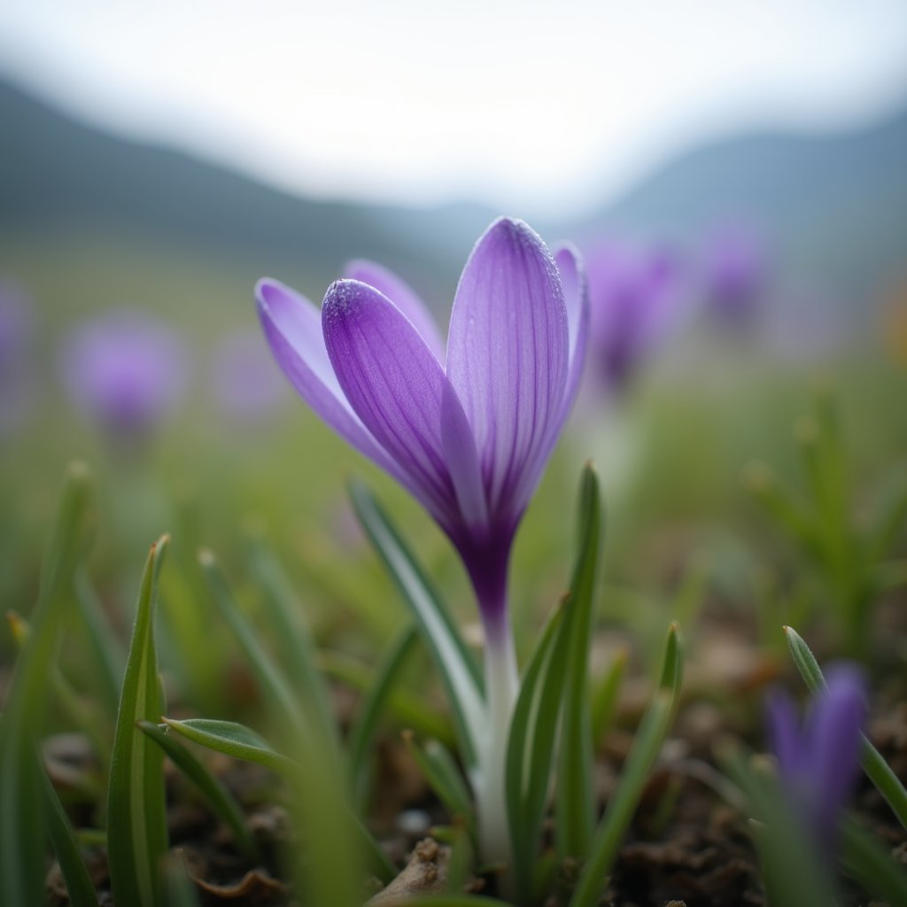 Crocus Awakens Spring - Timelapse AI stock