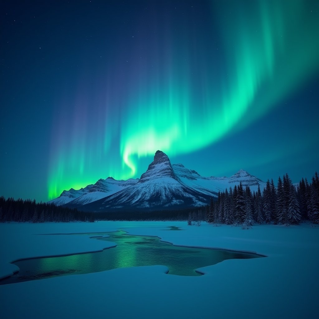 Aurora's Celestial Dance - Timelapse AI stock