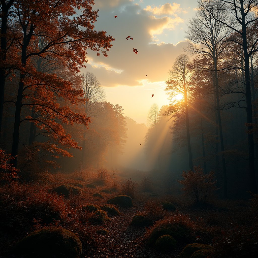 Forest's Eternal Seasonal Dance - Timelapse AI stock