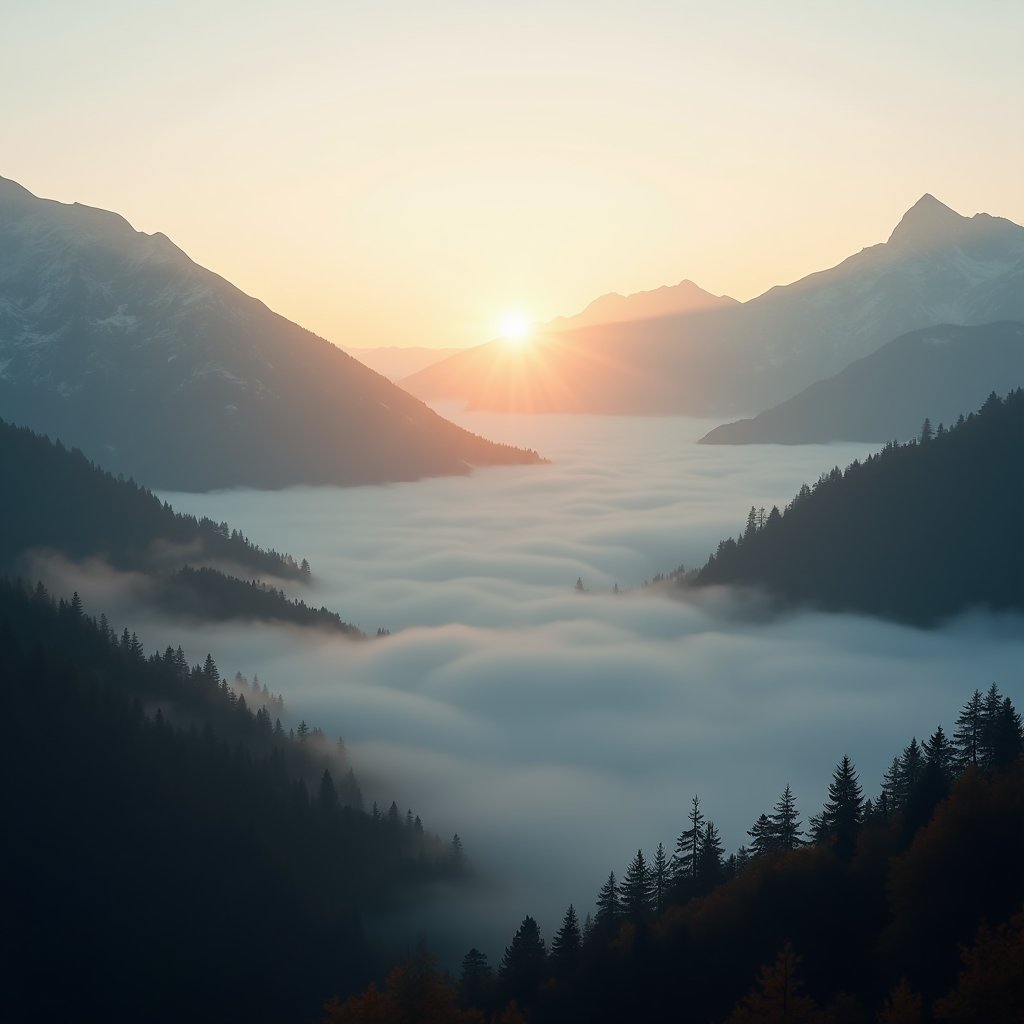 Valley of Drifting Mist - Timelapse AI stock