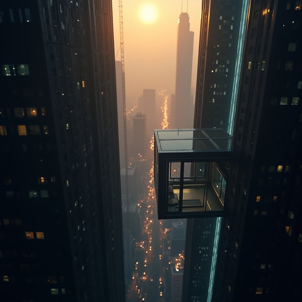 Ascent Through Glass and Fog - Timelapse AI stock