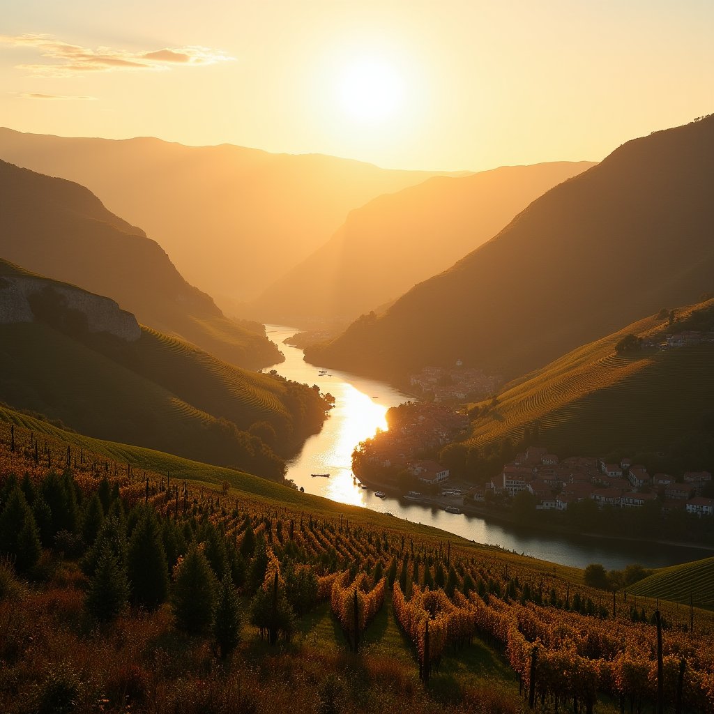 Golden Douro Terraces - Travel AI stock