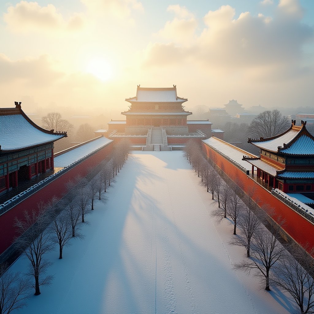 Forbidden City Winter Silence - Travel AI stock