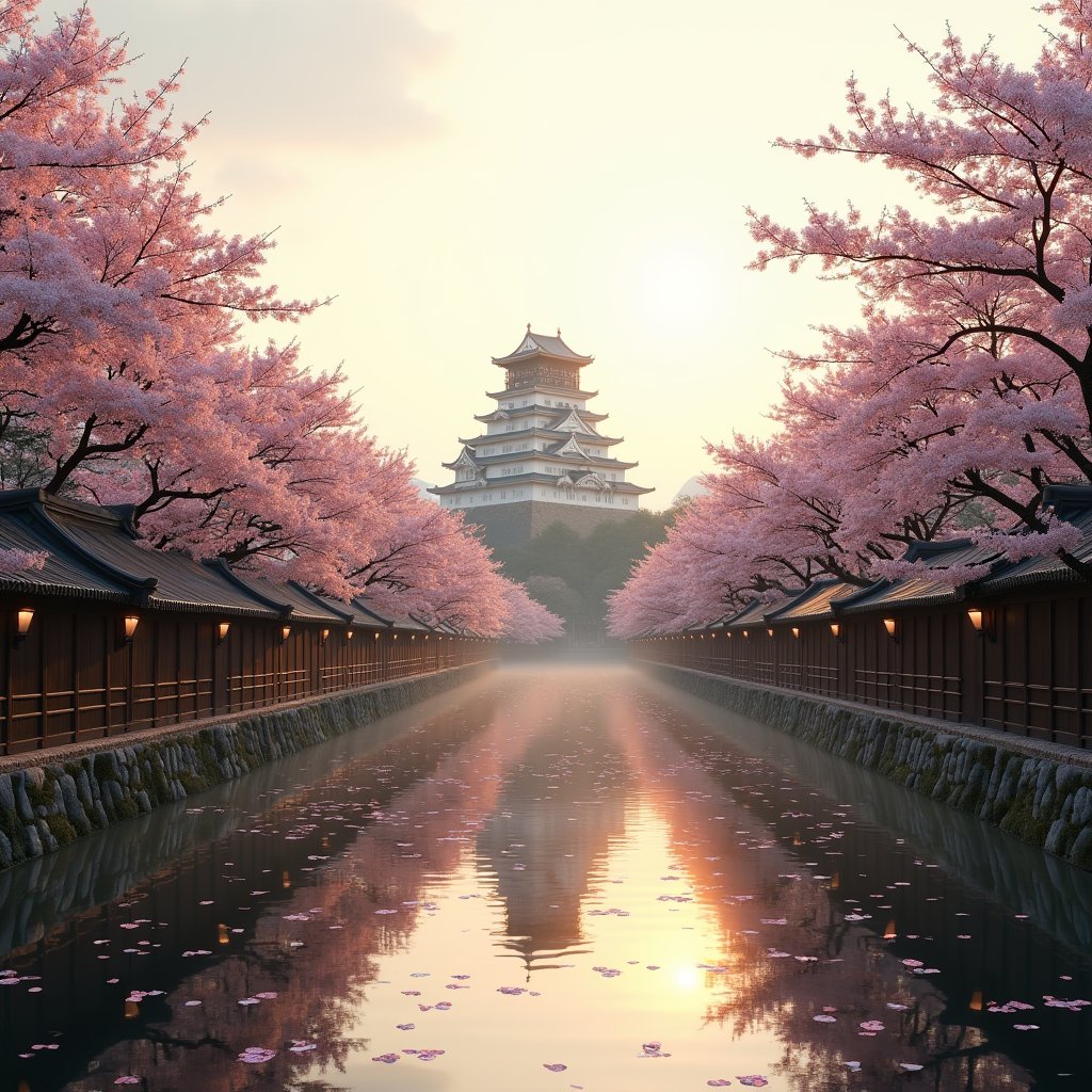 Blossoms Mirror the White Keep - Travel AI stock