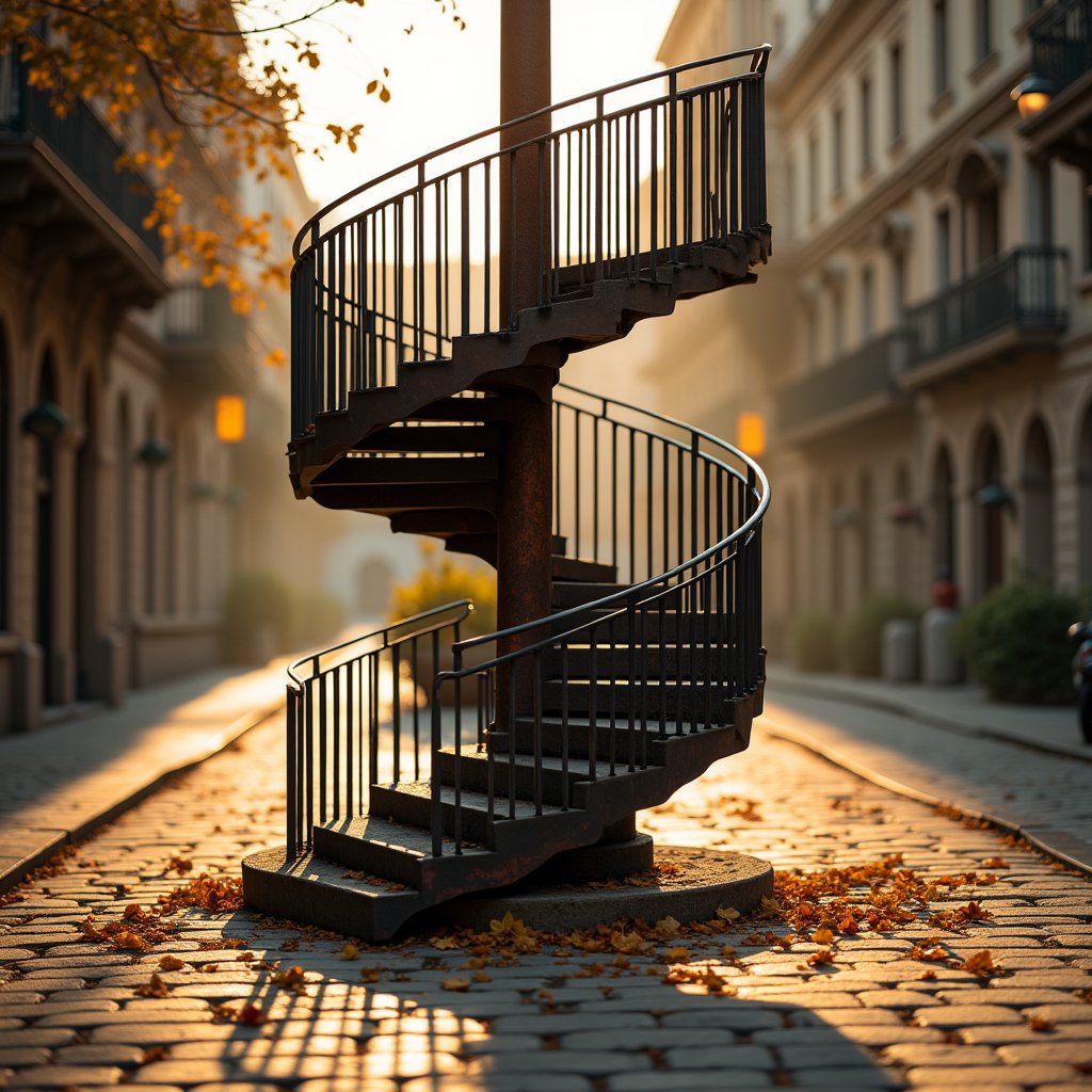 Iron Spiral at Golden Hour - Travel AI stock