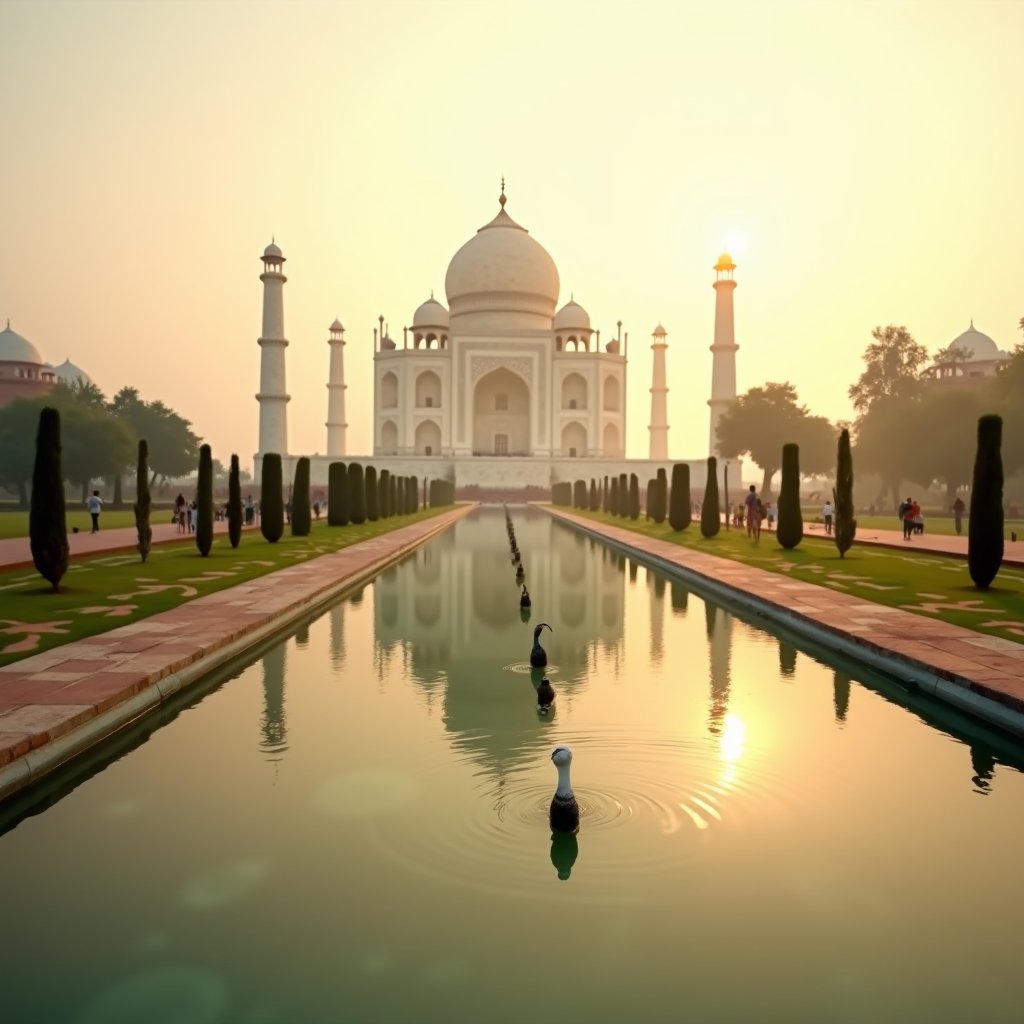 Taj Mahal Golden Reflection