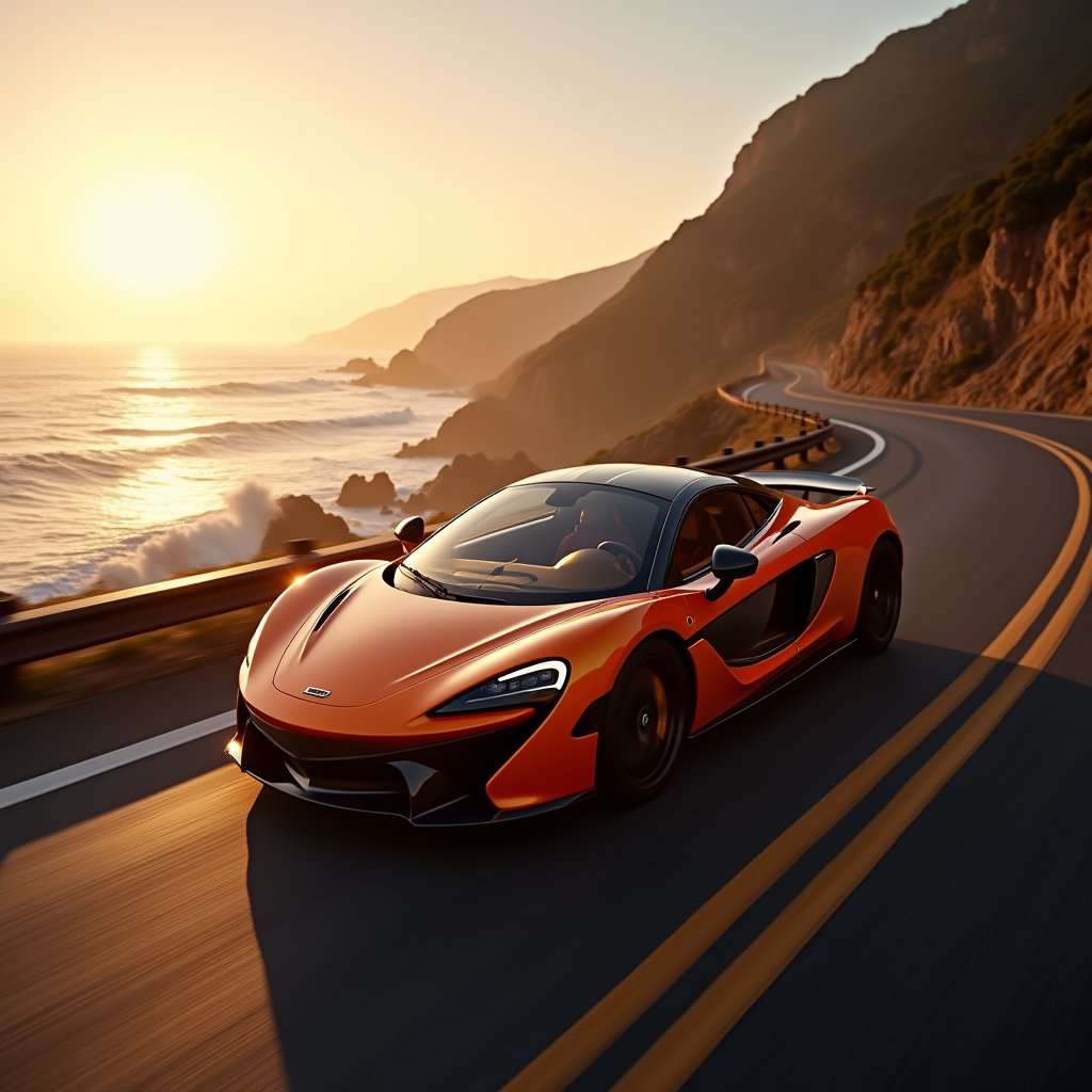 McLaren F1 Coastal Twilight - Vehicles AI stock