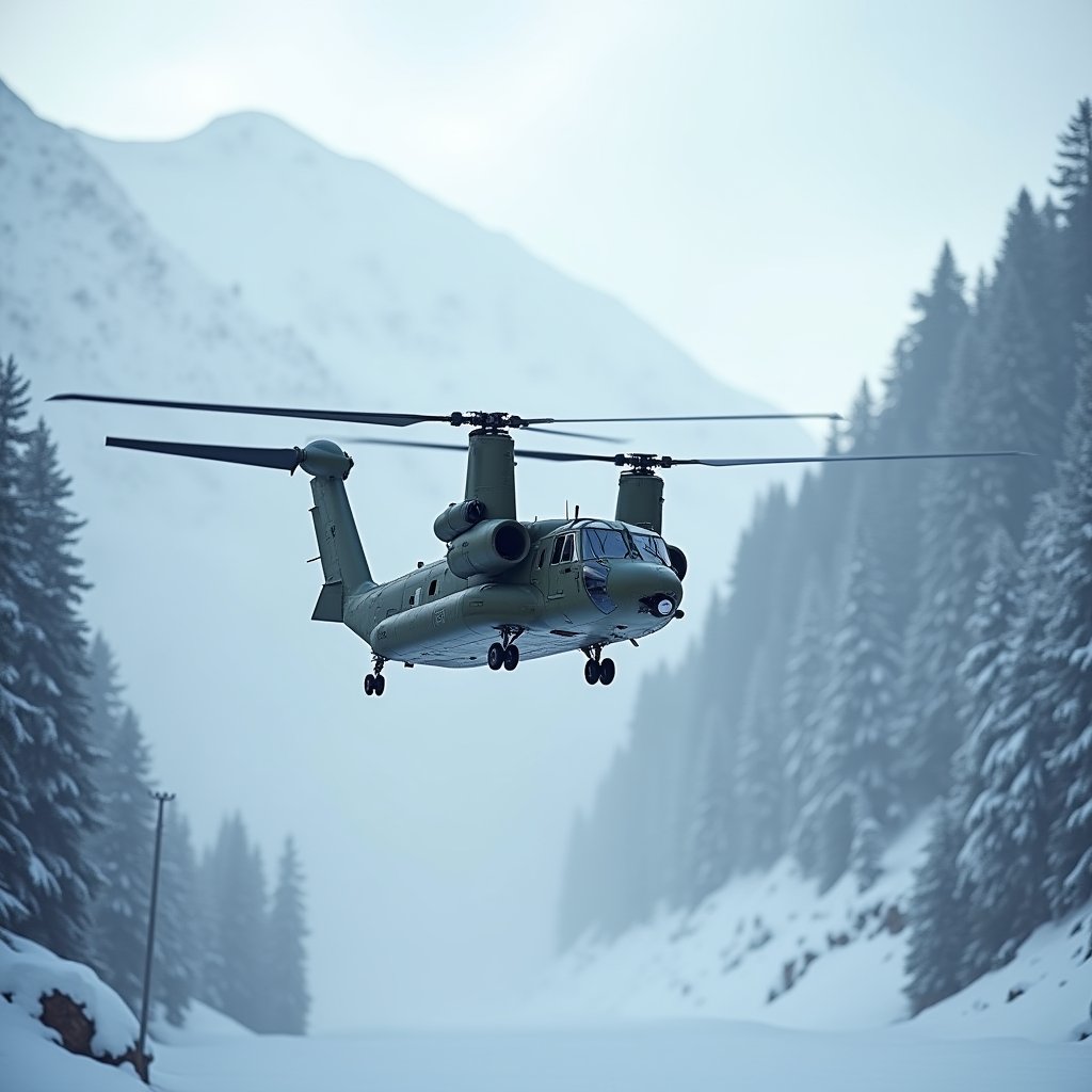 Chinook Over Snowy Pass - Vehicles AI stock