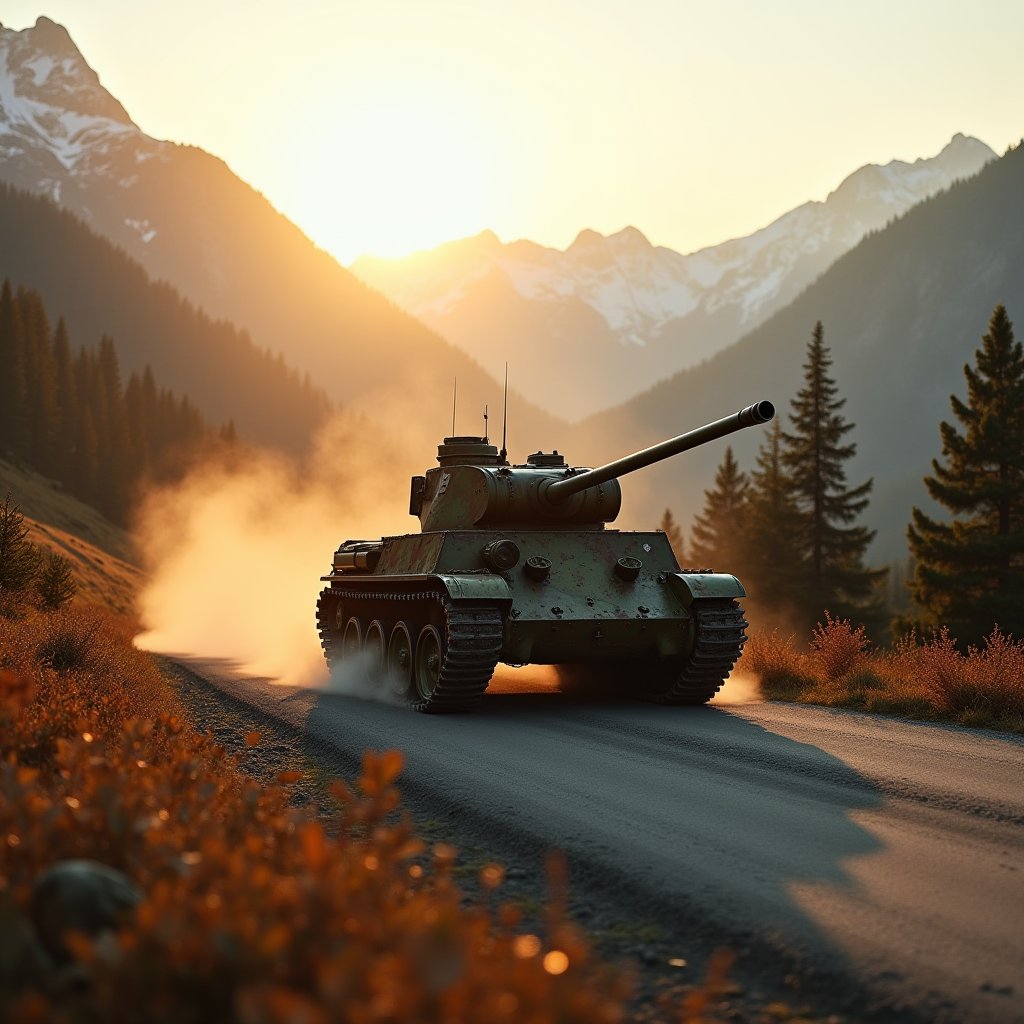 Steel Steed on Alpine Pass - Vehicles AI stock