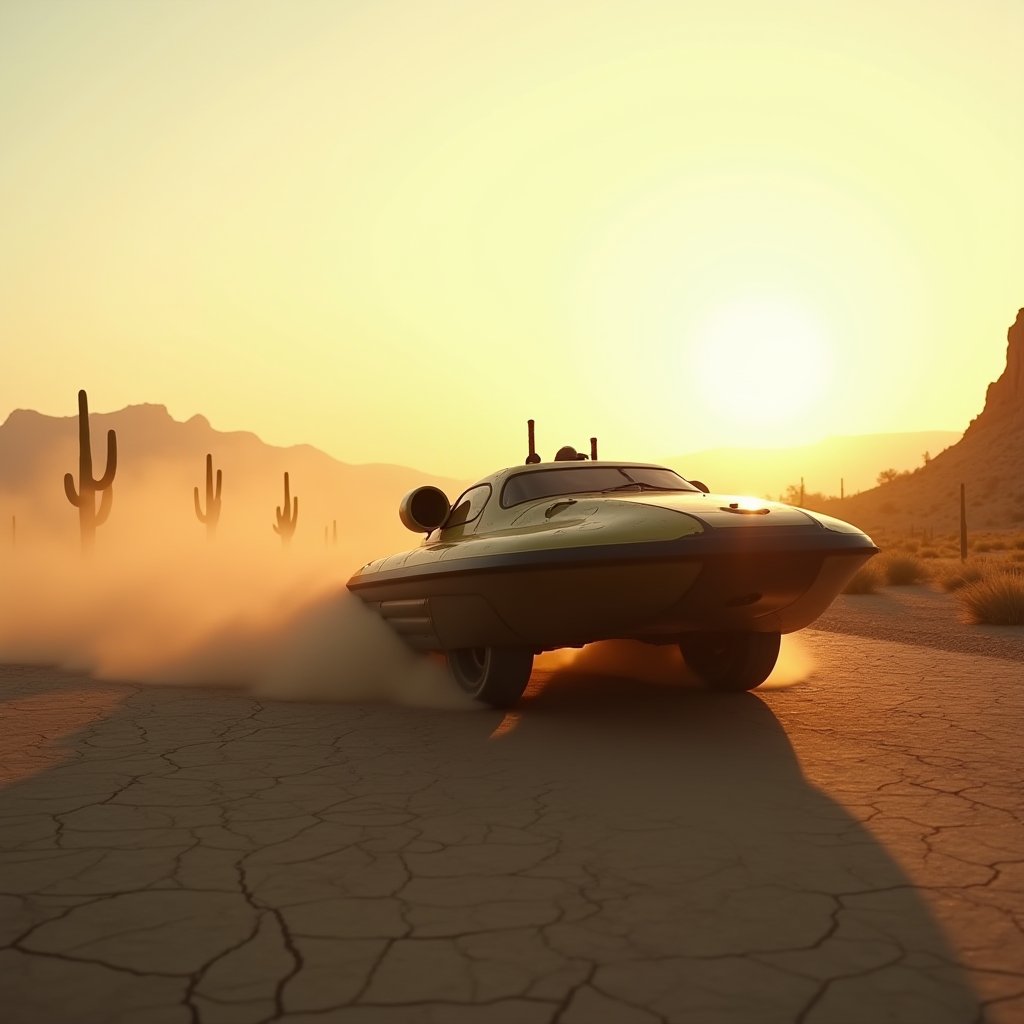 Dust Skimmer at Dusk - Vehicles AI stock