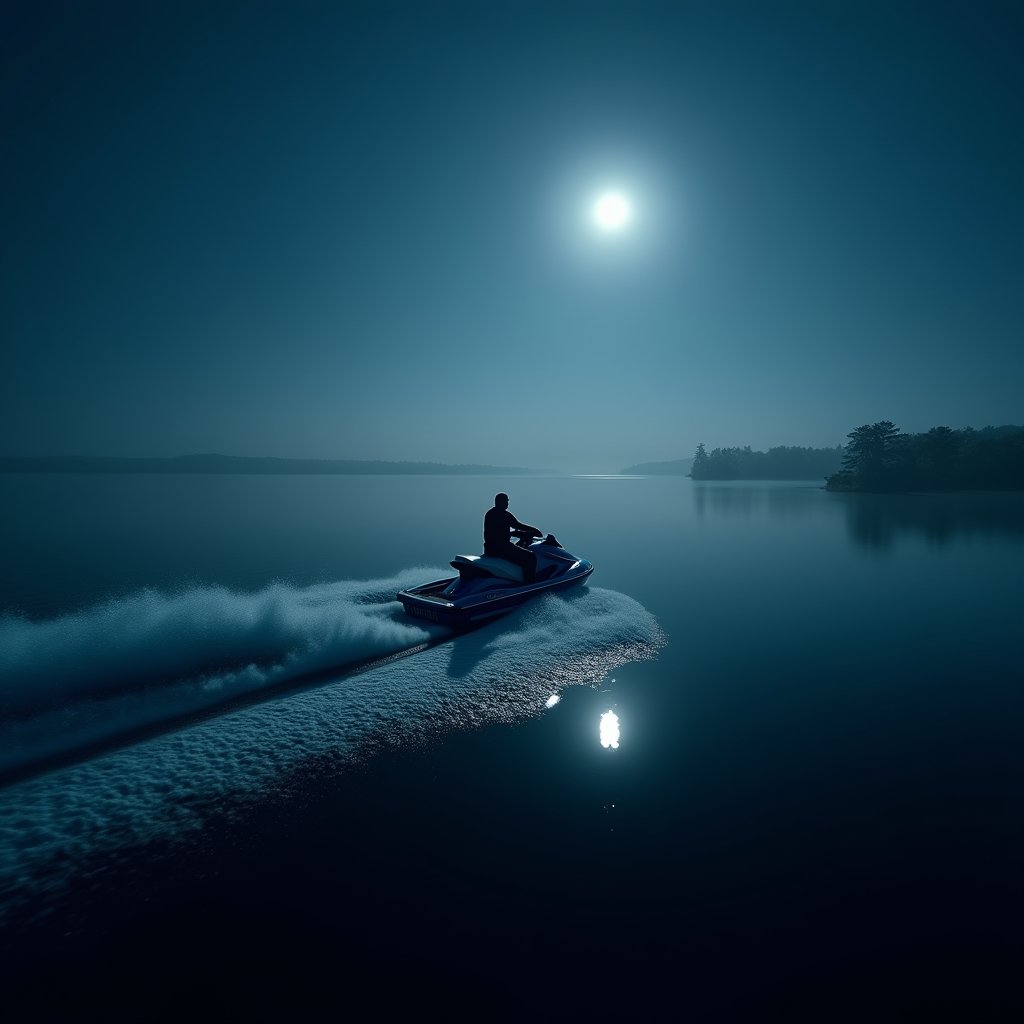 Silver Wake On Black Water - Vehicles AI stock