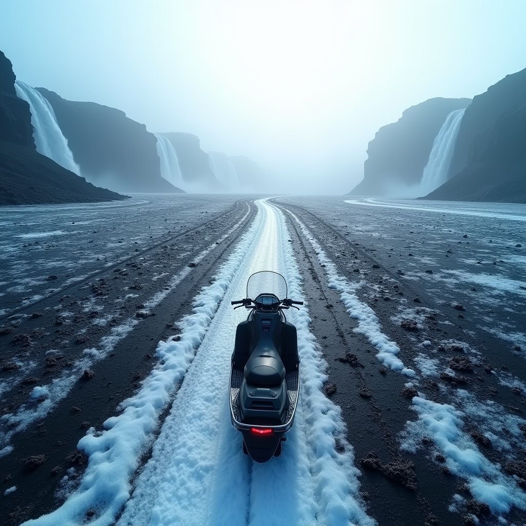 Ice Tracks on Lava - Vehicles AI stock