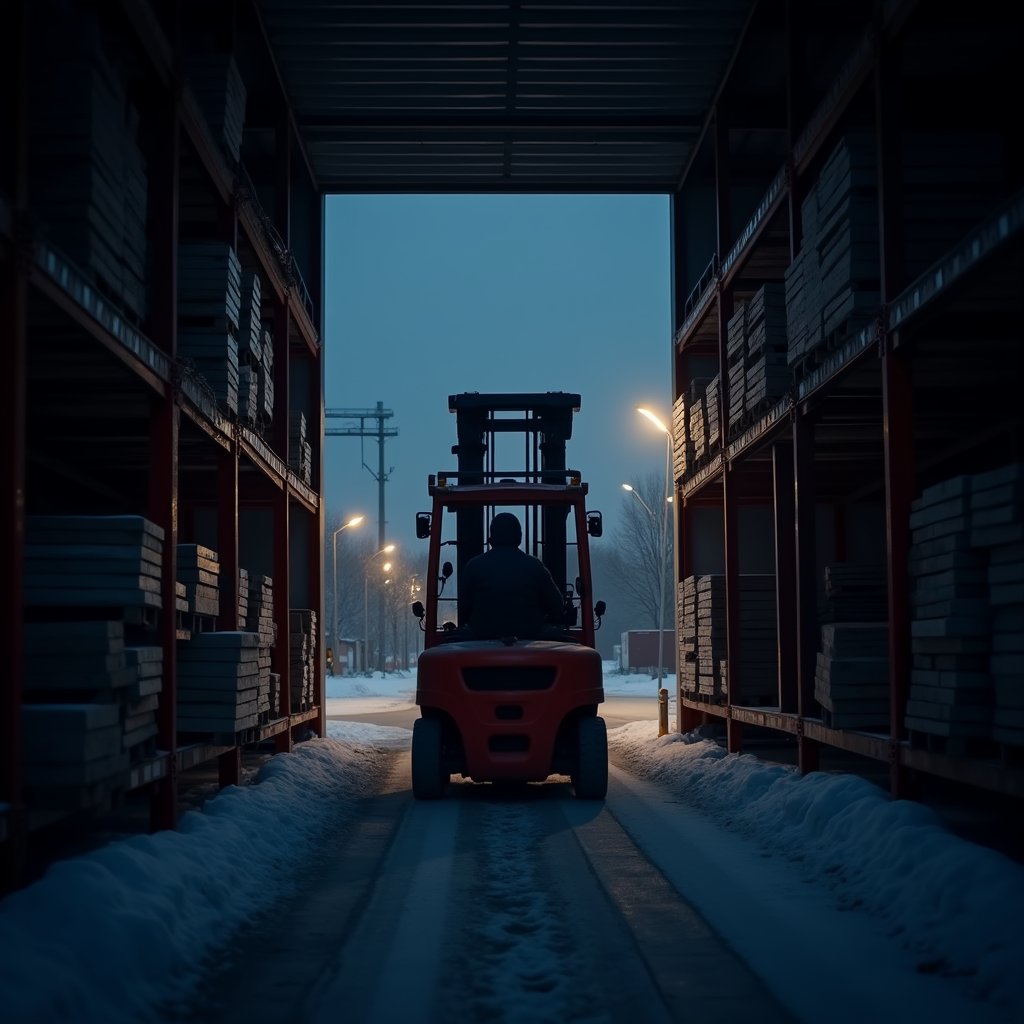 Forklift at Blue Hour