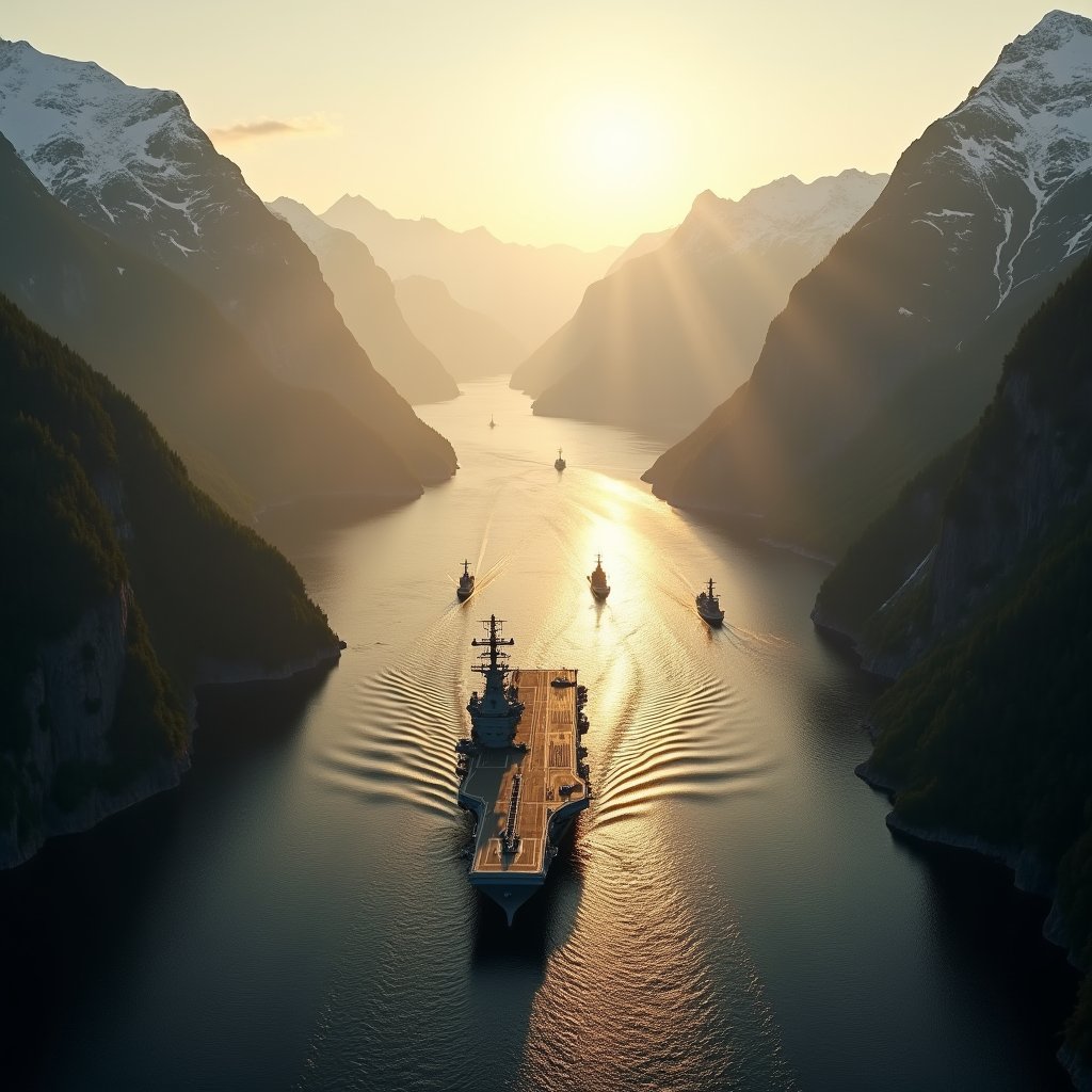 Steel Sentinels in Fjord - War & Military AI stock