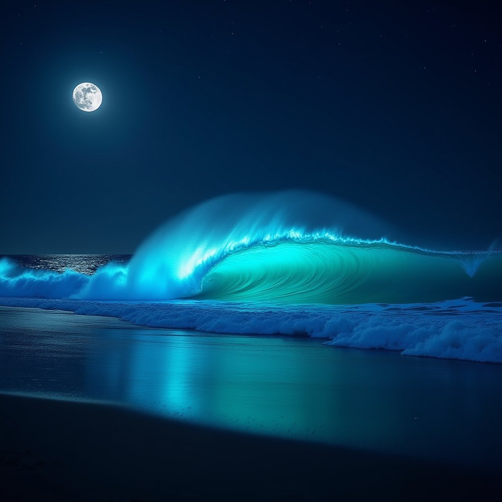Neon Tide's Midnight Glow - Water & Liquid AI stock
