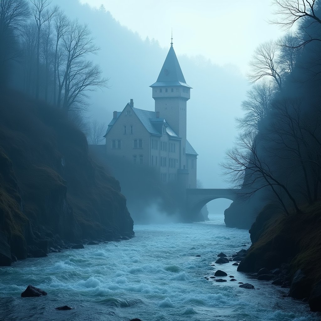 Castle in the Rhine Mist - Water & Liquid AI stock
