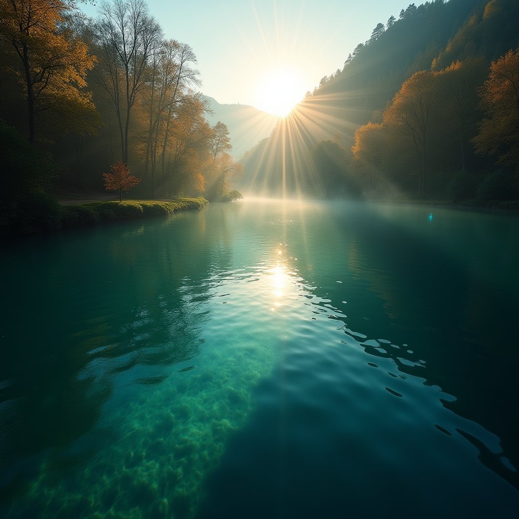 Danube's Emerald Embrace - Water & Liquid AI stock