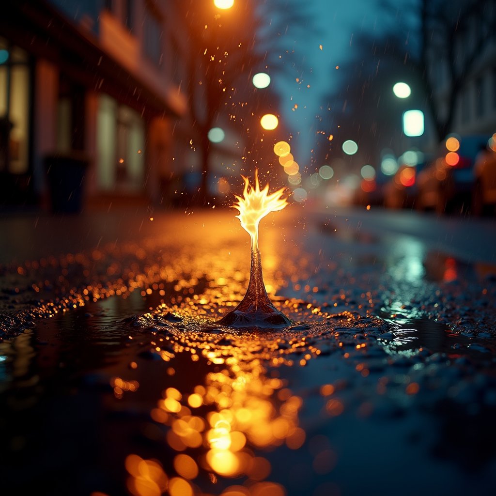 Crown Splash on Neon Asphalt - Water & Liquid AI stock