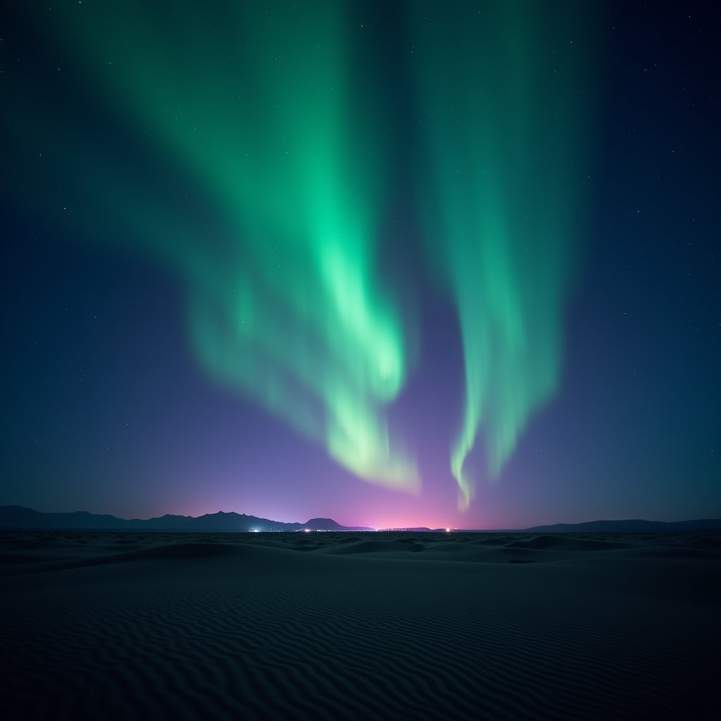 Desert's Electric Aurora - Weather AI stock