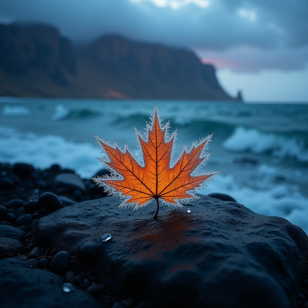 Ice Needles Crown the Fallen Leaf