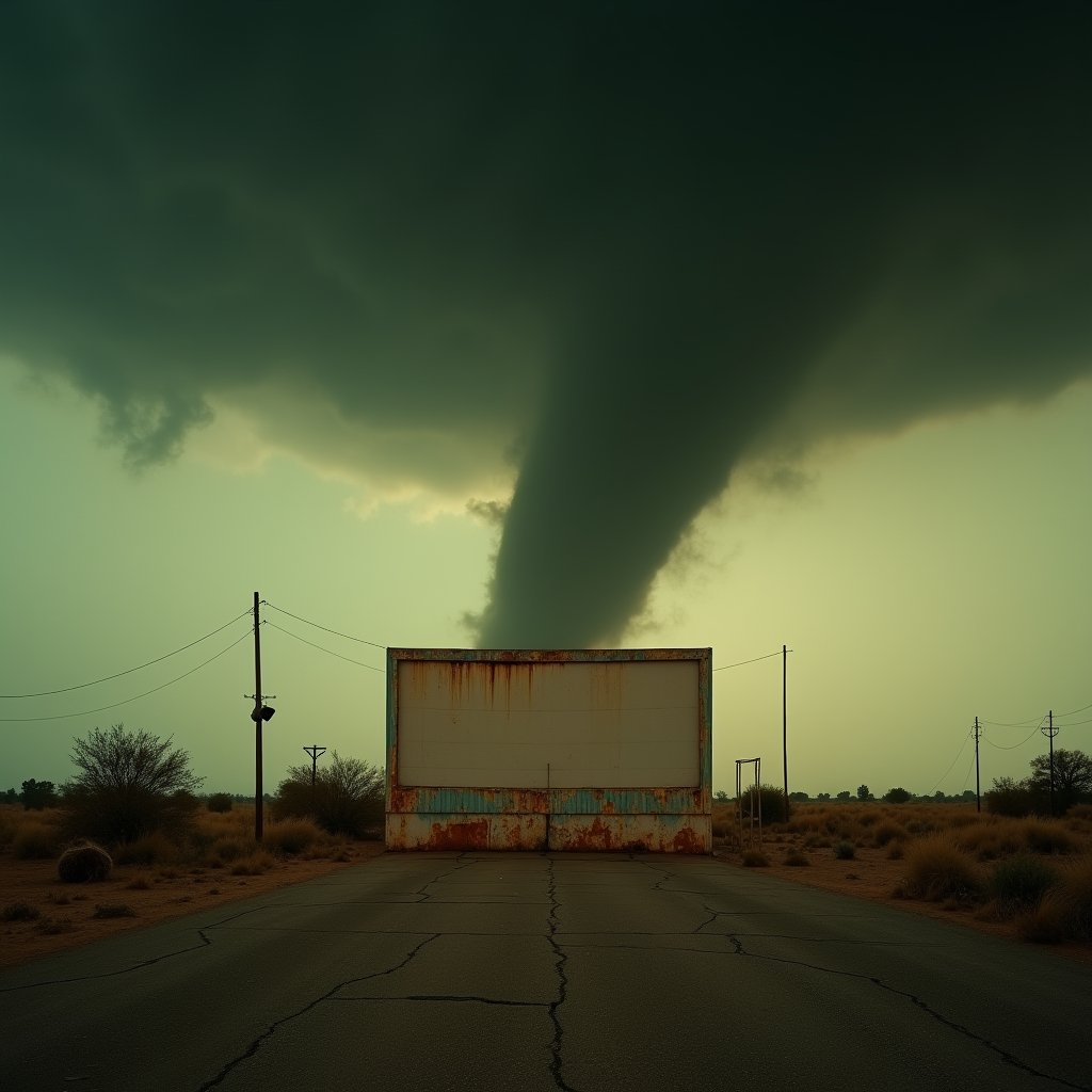Sepia Funnel Over Starlite Drive-In