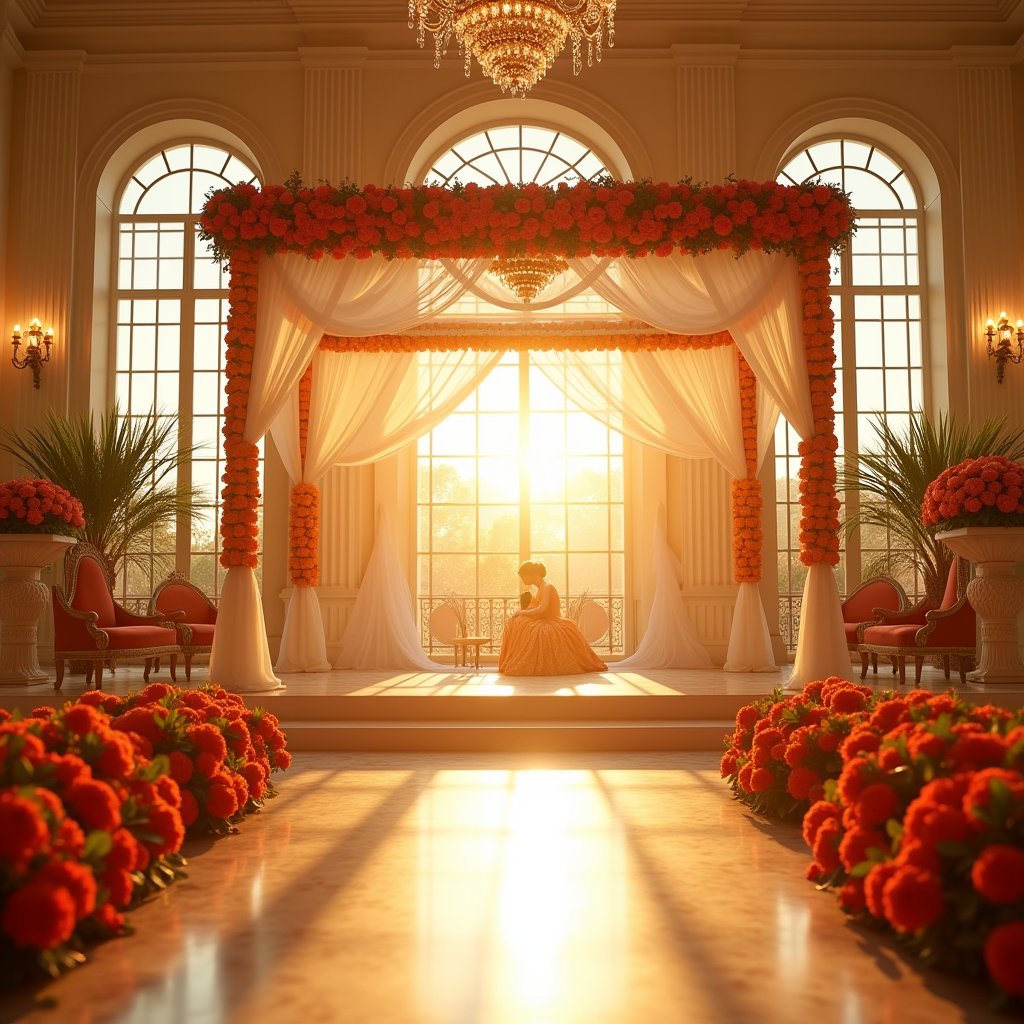 Golden Mandap Serenade - Wedding & Events AI stock