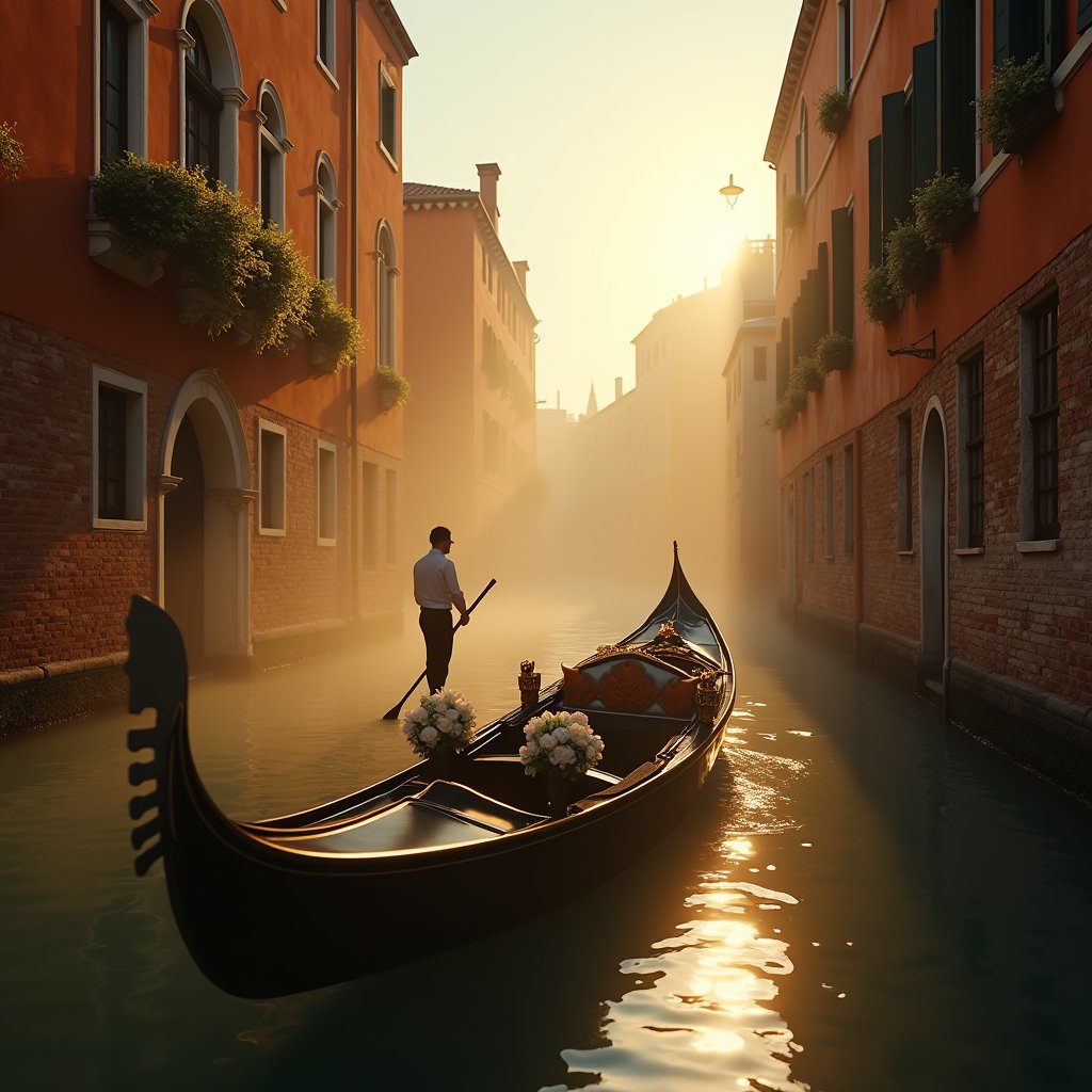 Golden Glide of Venice - Wedding & Events AI stock