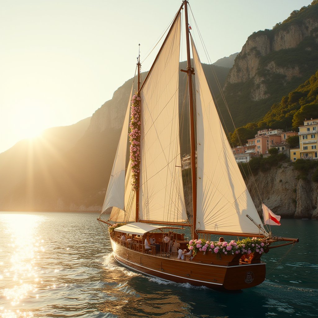 Amalfi Coast Wedding Yacht - Wedding & Events AI stock