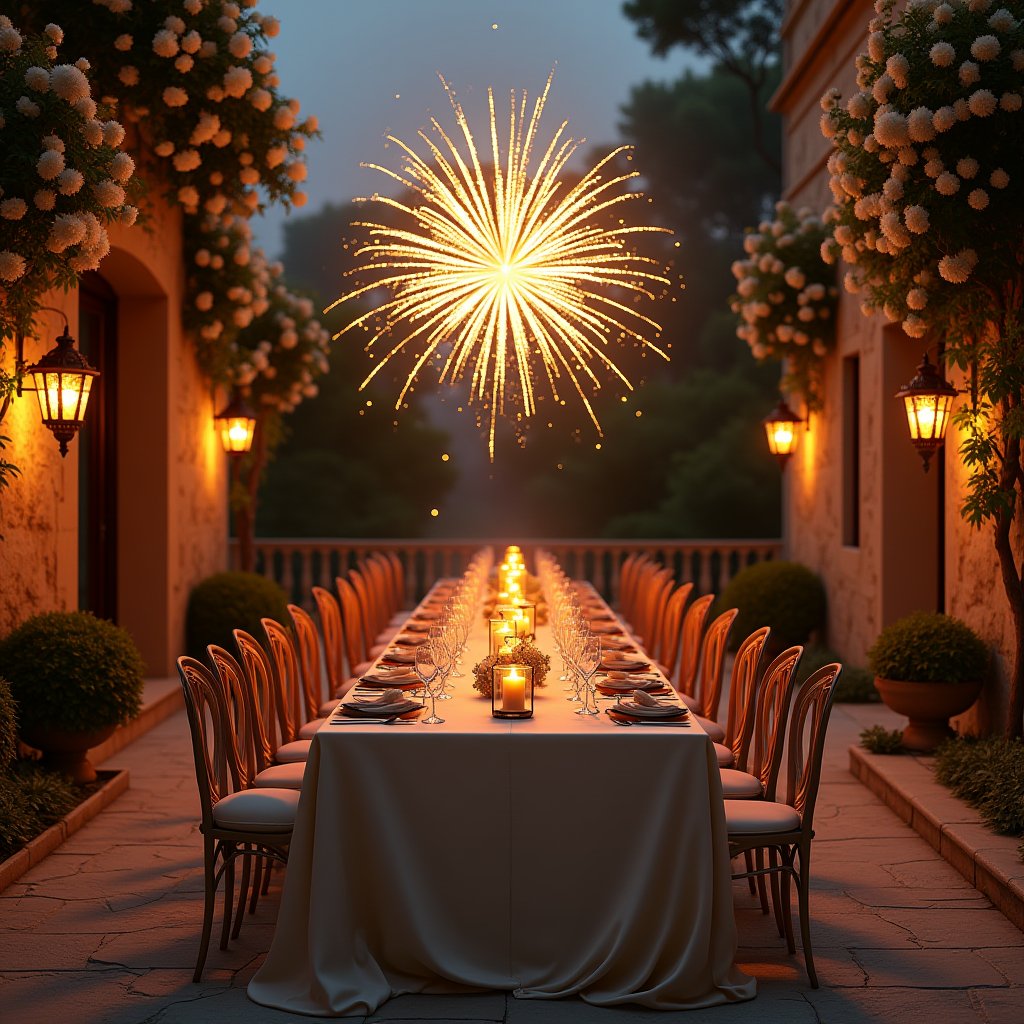 Golden Bloom Above Ivory Linen - Wedding & Events AI stock