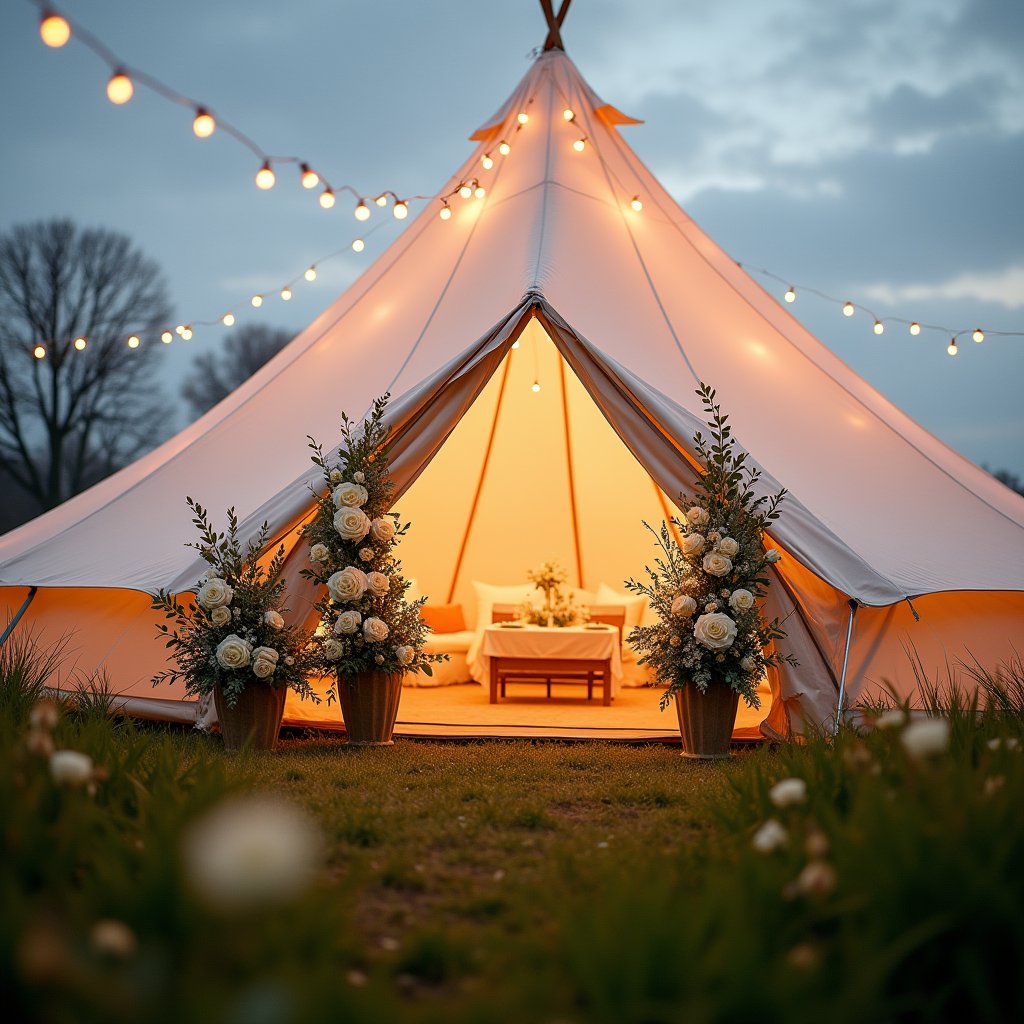 Golden Glow at the Tent