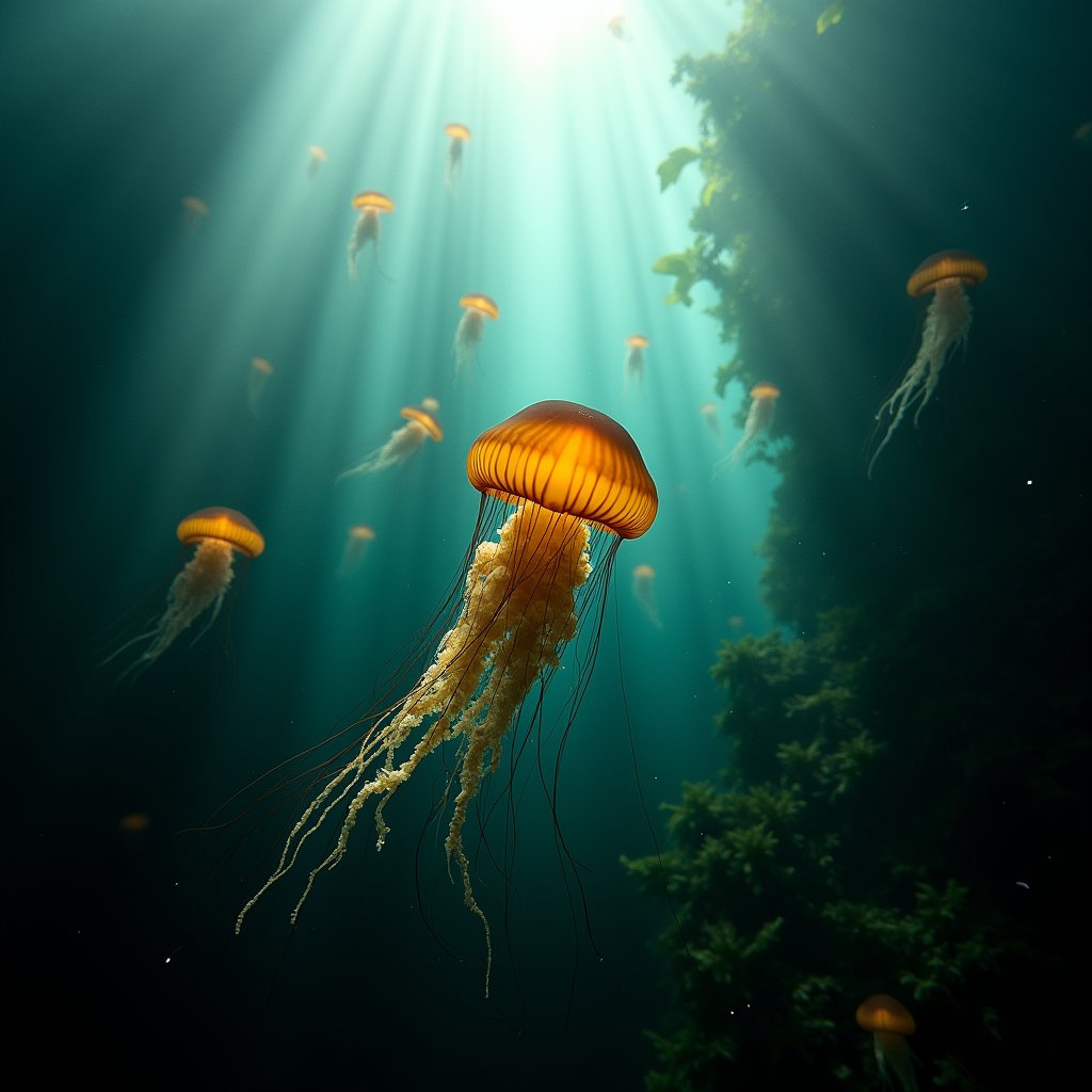 Jellyfish Jungle Bloom - Wild AI stock