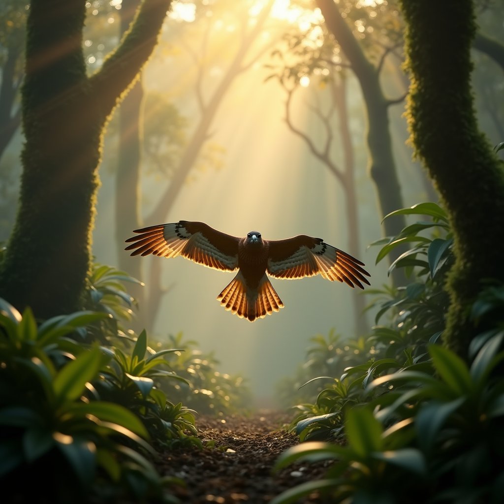 Jungle's Winged Hunter - Wild AI stock
