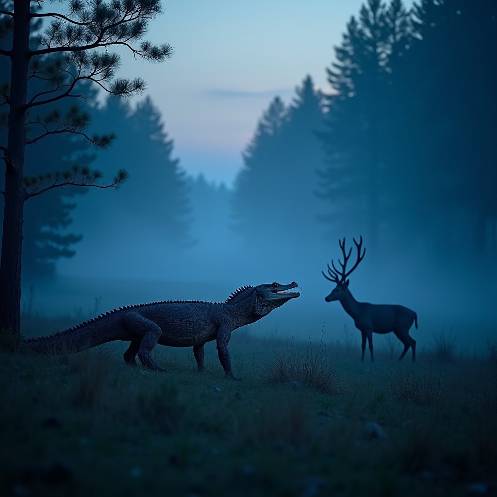 Twilight Stalk in the Taiga - Wild AI stock