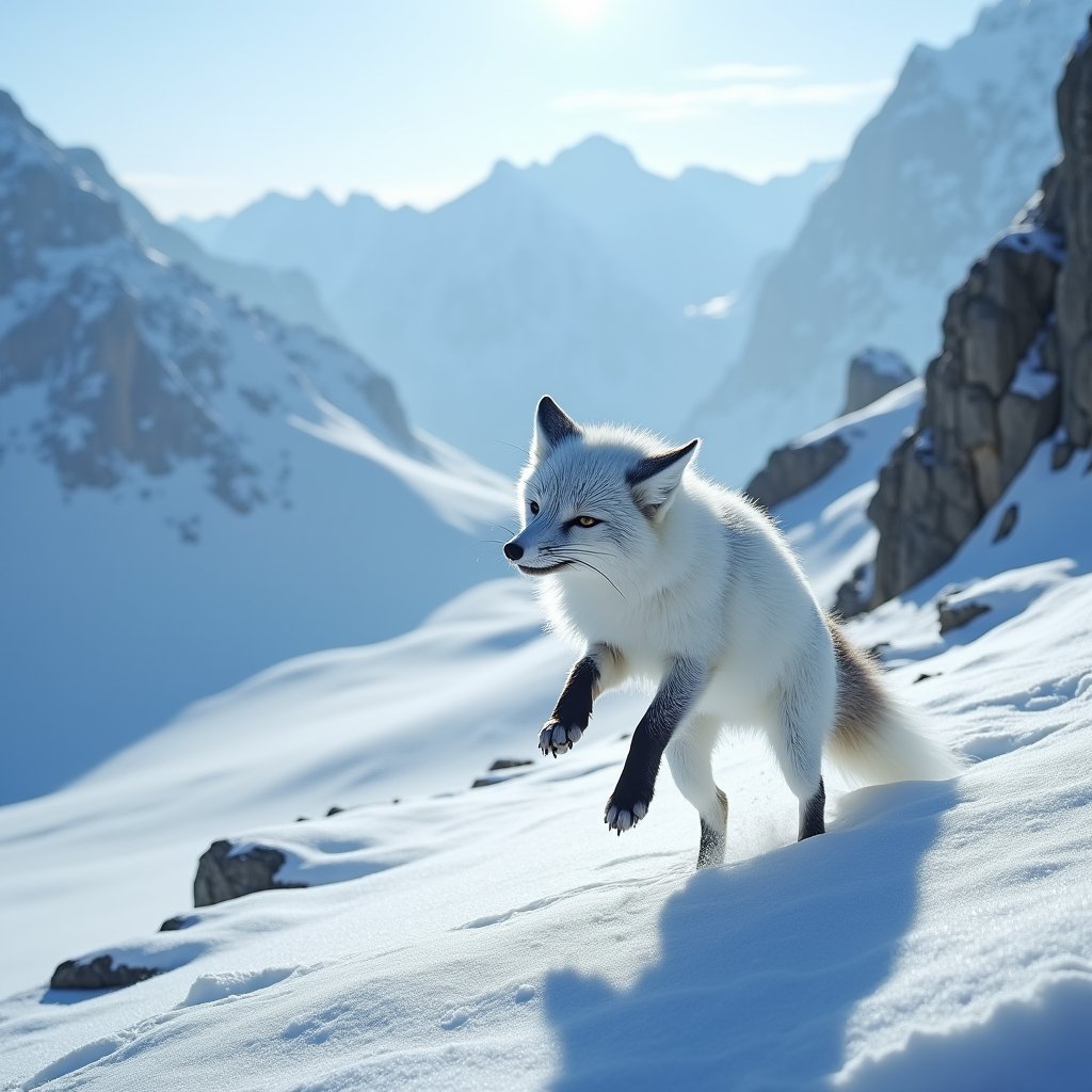White Flame Over Snowdrift - Wild AI stock