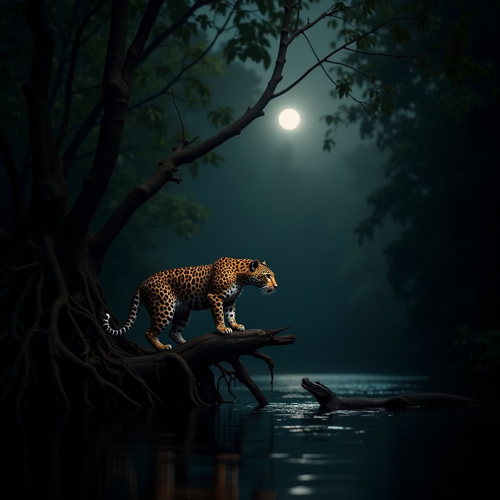 Silver Light On Spotted Shoulder - Wild AI stock