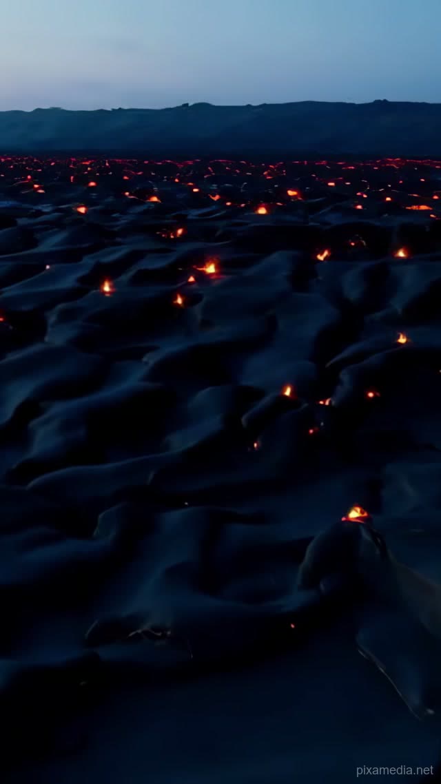 Ember Field Under Black Haze - Abstract AI stock