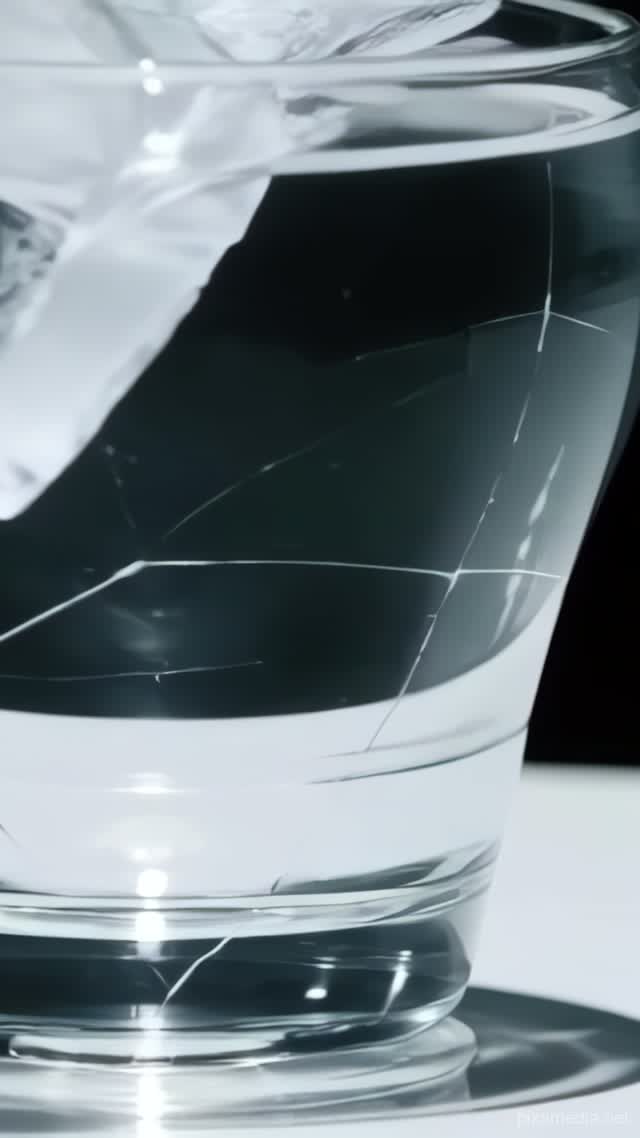 Fracture Lines in Frozen Glass - Abstract AI stock
