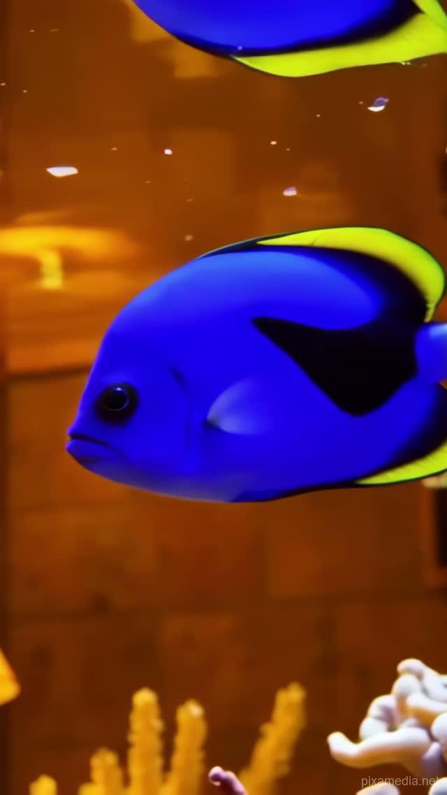Blue Tang in Warm Light - Animal AI stock