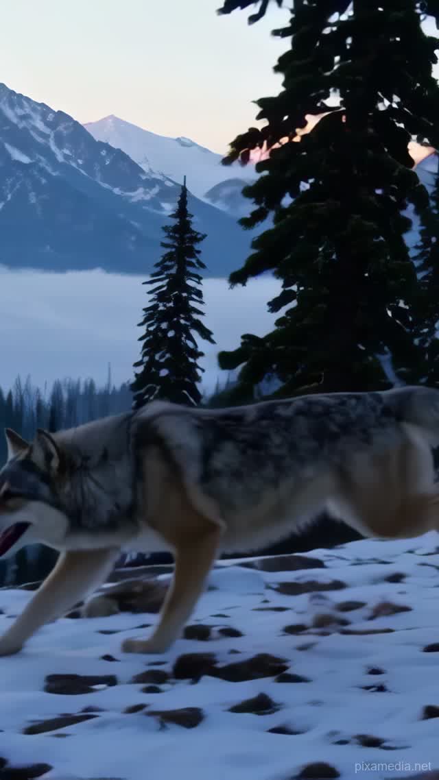 Frostbound Wolf Run - Animal AI stock