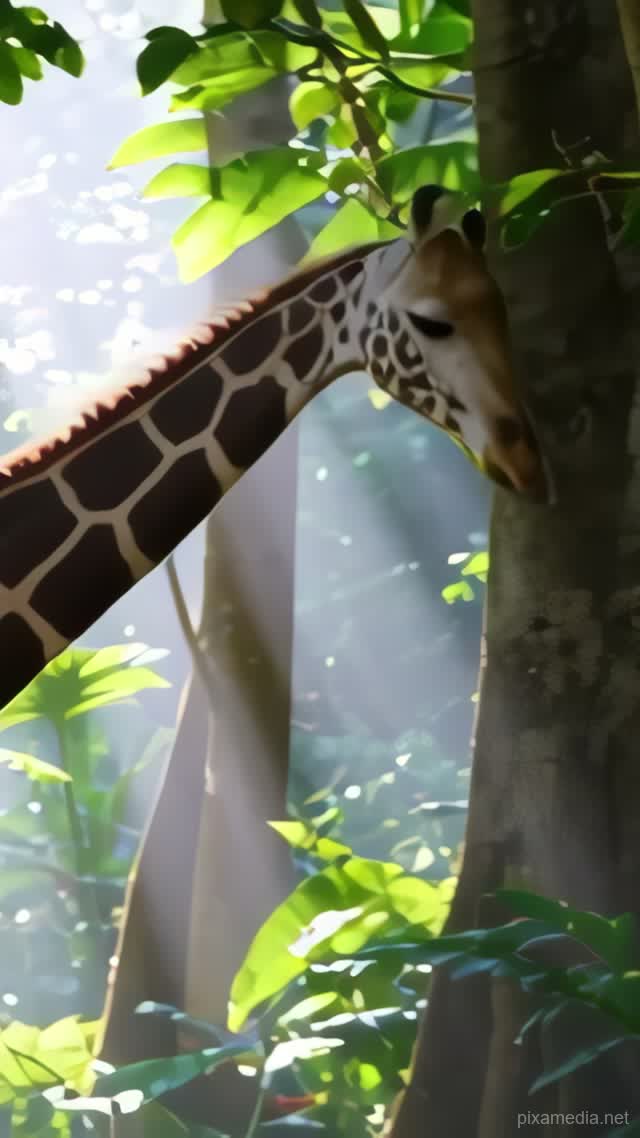 Giraffe Hide in Rainforest Sun - Animal AI stock
