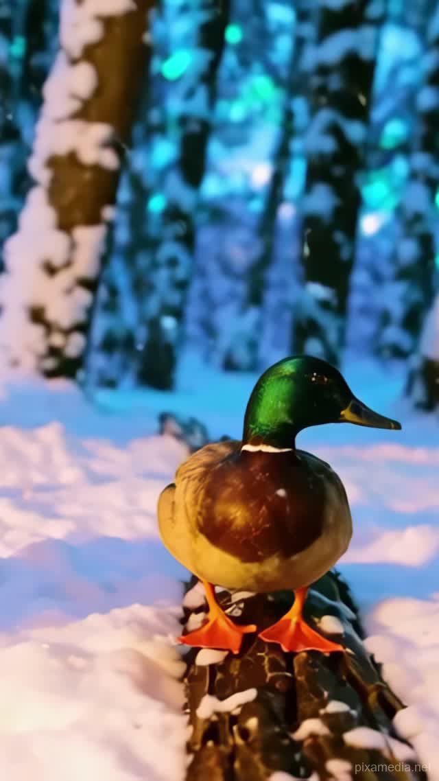 Mallard Through Pine Walls - Animal AI stock