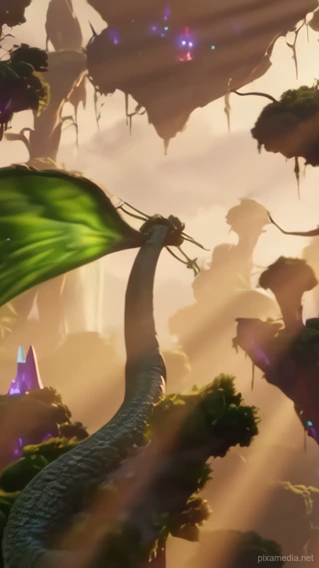 Jade Serpent of Floating Isles - Animation AI stock