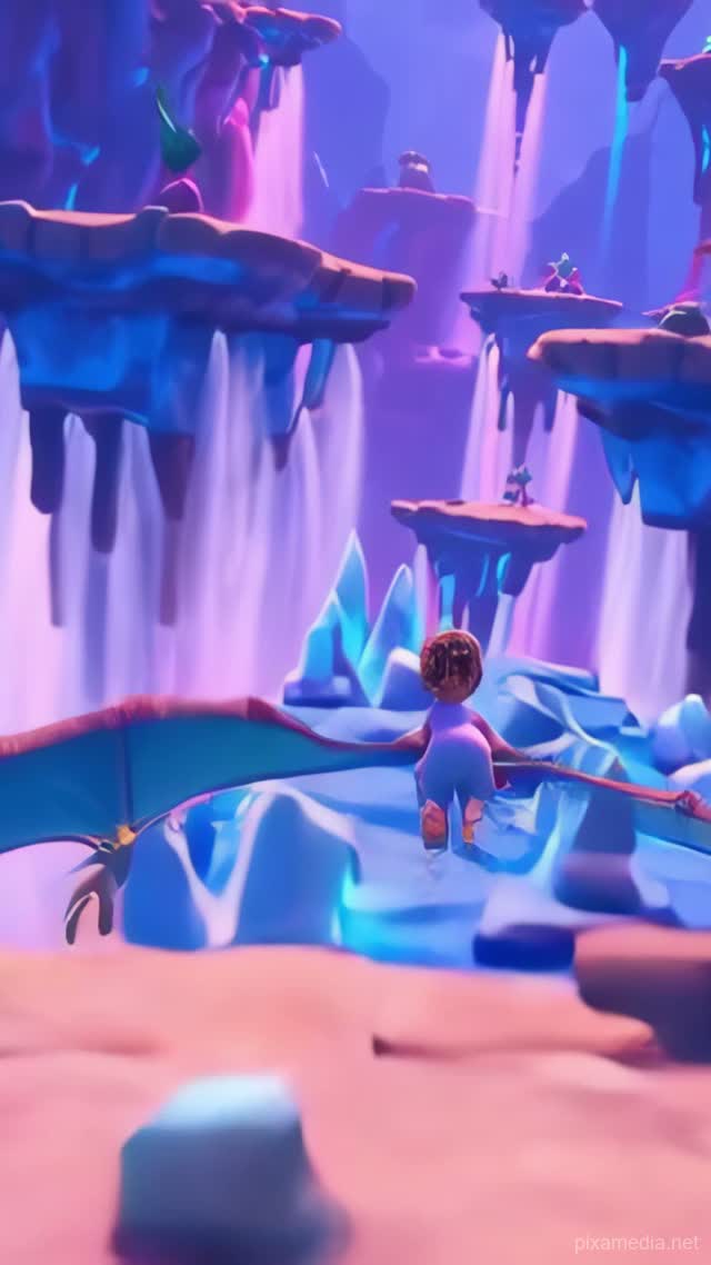 Crystal Falls Above - Animation AI stock